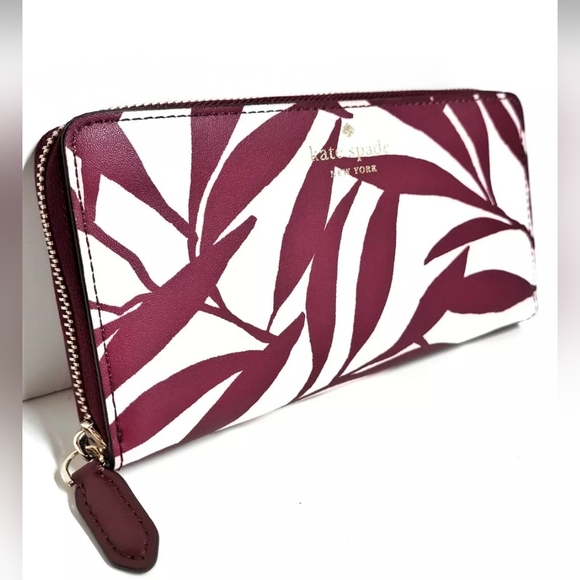 ❤🤍♠️KATE SPADE♠️🤍❤️ Jana Foliage Large Continental Wallet NWT - Picture 3 of 7